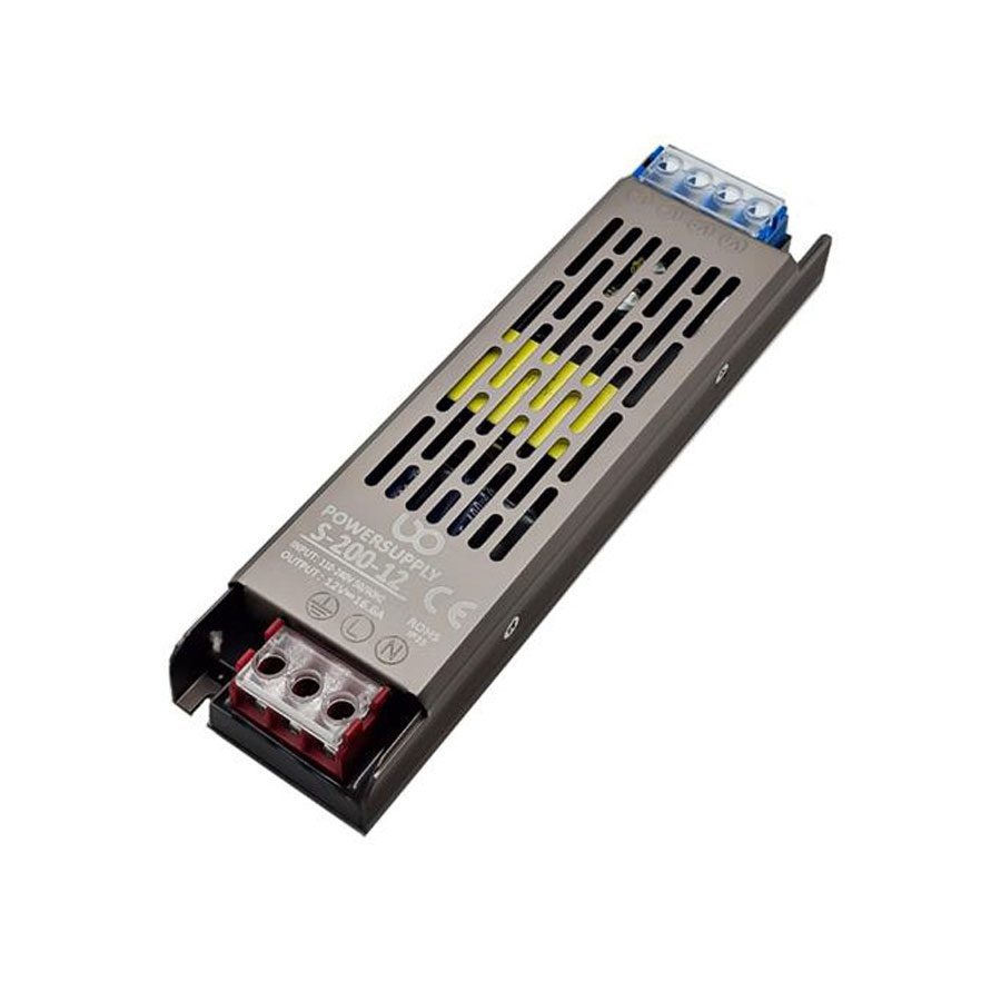 منبع تغذیه سوئیچینگ اسلیم 12 ولت 16.6 آمپر 200W برند LXO